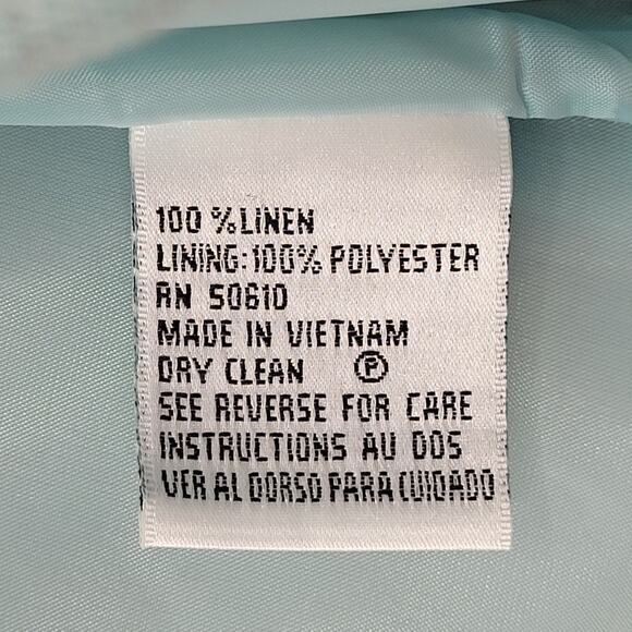 Le Suit Vintage 90s Pastel Linen Ladies Single Breasted Midi‎ Skirt Suit Set - Picture 14 of 16